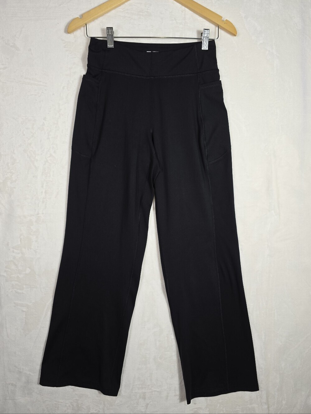 Z by Zella Black Flare Yoga Pants Wide Leg High Rise Pockets Size Small